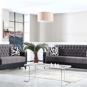 KEVIN GREY-BLACK 3 SEATER SOFABED